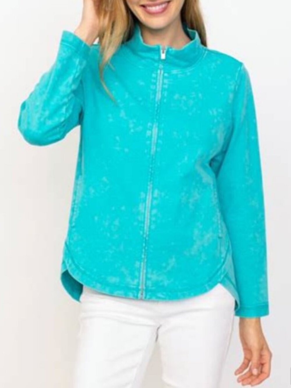 Habitat Clothes to Live In Turquoise River Wash Terry Chill Jacket Size S - Picture 2 of 11